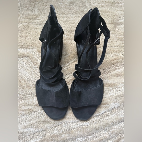 Black Lace-Up Women's Sandals - Picture 4 of 8